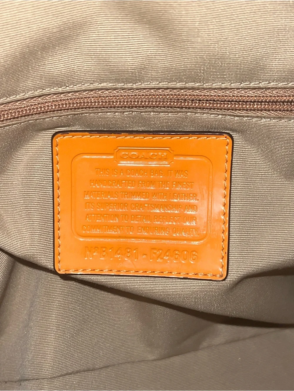 Coach Brown Signature Dome Satchel with Orange Trim